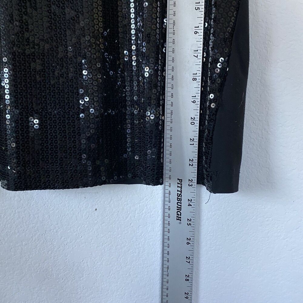 Covington Womens Black Sleeveless tank top Al Over Front Sequins Size Small - Picture 4 of 11